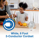 Air King 6" Table Top Fan (2-speed, manual, white)