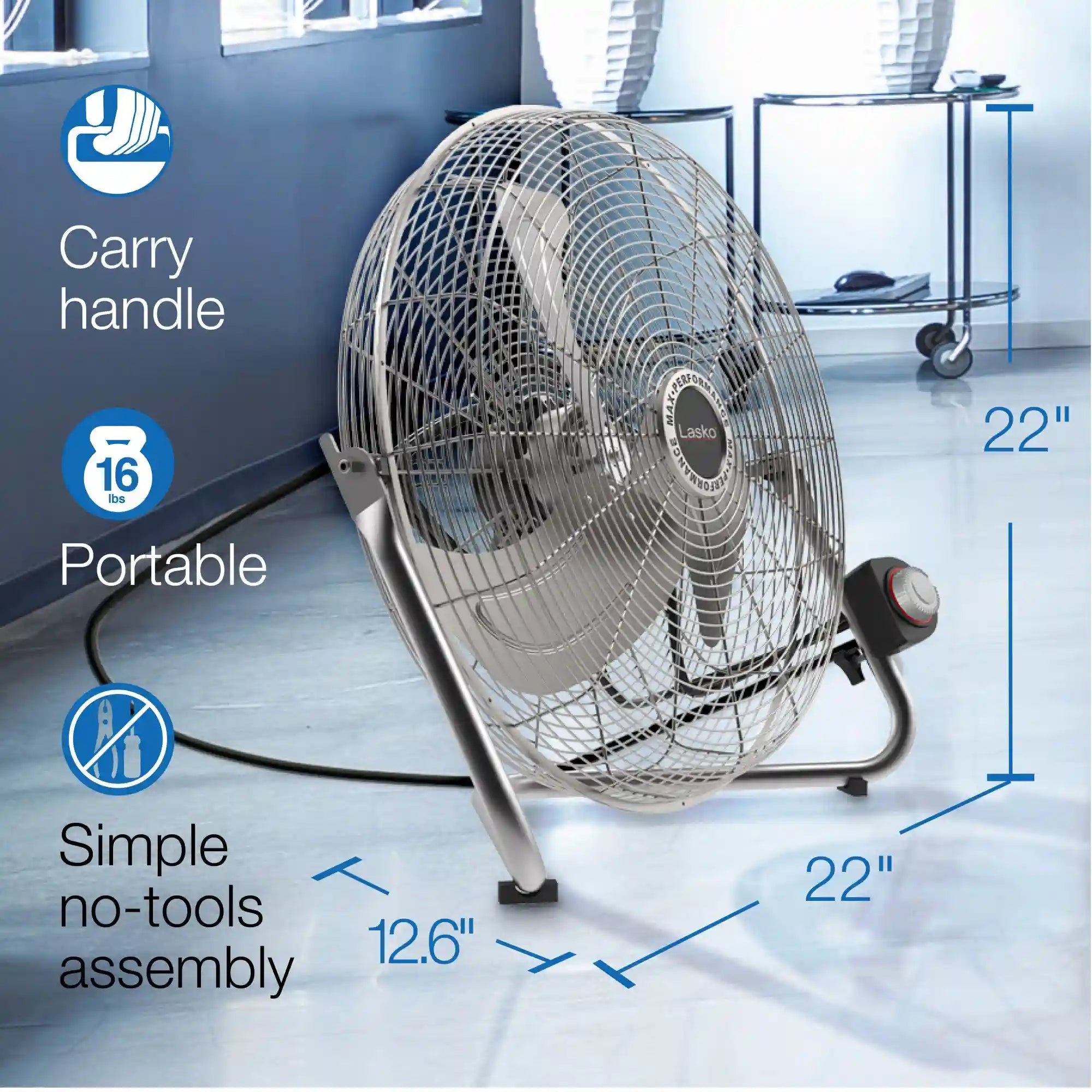 Lasko Max Performance 20" High Velocity Floor Fan or Wallmount Fan