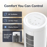 Lasko RTF WhisperForce™ DC 54" Pedestal Tower Fan (8-speed, remote, timer, white)