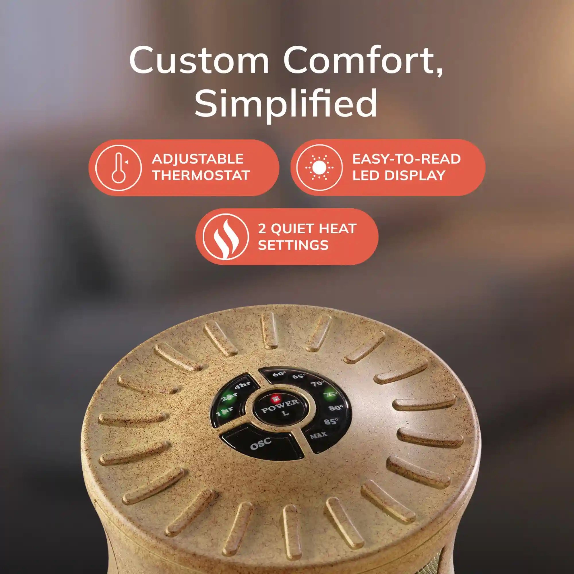 Lasko Designer Series 16" Tower Heater (2 heat settings, manual, timer, thermostat, beige)