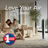 Lasko WhisperForce™ DC 40" Tower Fan (12-speed, remote, timer, air filtration, white)