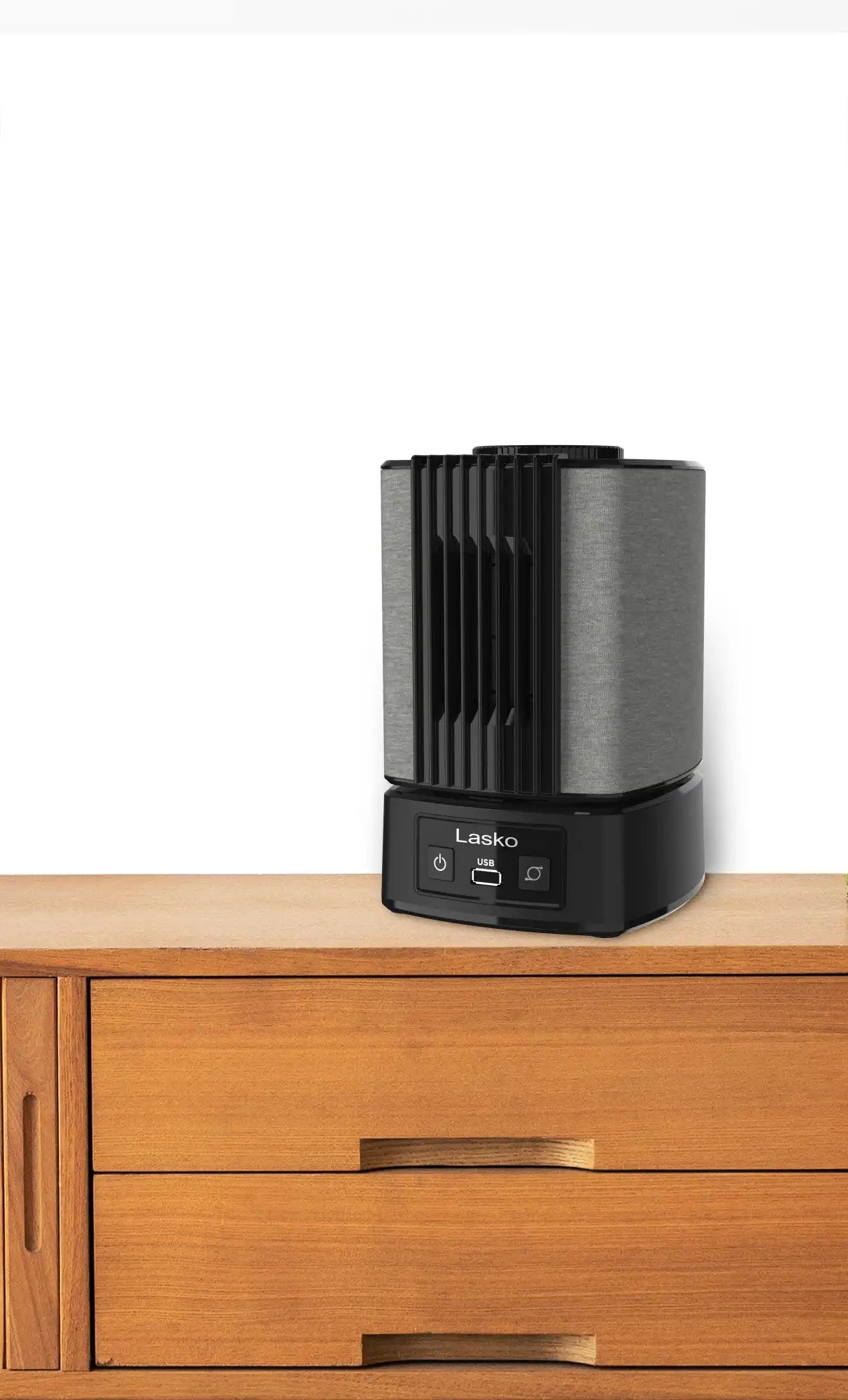 Lasko SlumberBreeze 2-in-1 Table Fan and White Noise Machine, SB100, Black