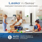 Lasko WhisperForce™ DC 42" Tower Fan (12-speed, remote, black/silver)