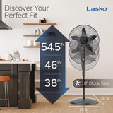 Lasko Cyclone® 18" Pedestal Fan (3-speed, manual, black)