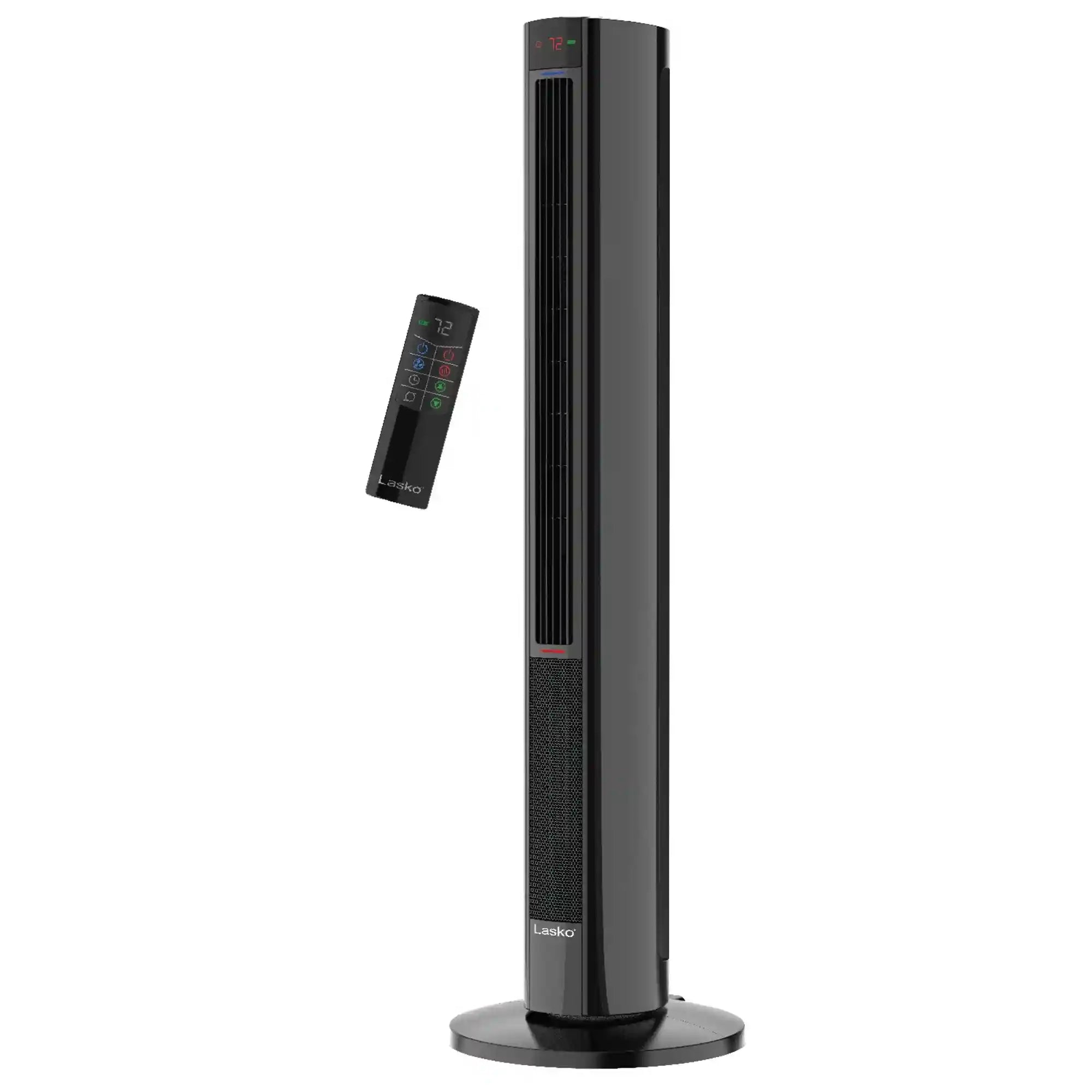 Lasko 1500W Oscillating All Season Tower Fan & Space Heater with Timer & Remote, FH610, Black