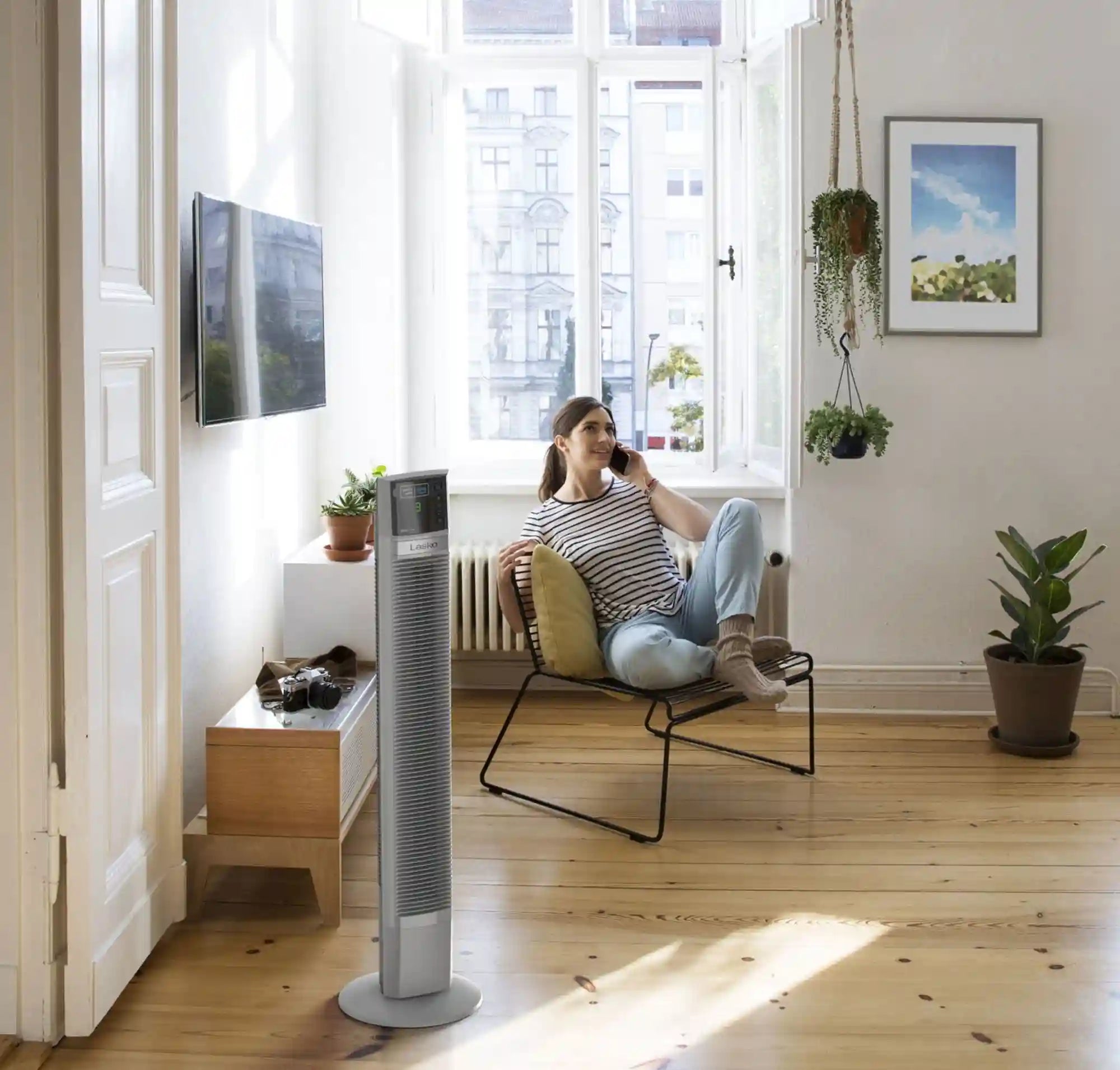 Lasko Xtra Air 48" Tower Fan (4-speed, remote, timer, alexa enabled, white)
