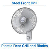 Air King 16" 1/20 HP Commercial Grade Wall Mount Fan (3-speed, manual, white)