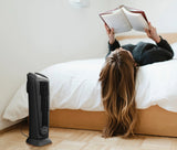 Lasko 23" Ceramic Tower Heater (2 heat settings, remote, timer, thermostat, tip-over switch, black)