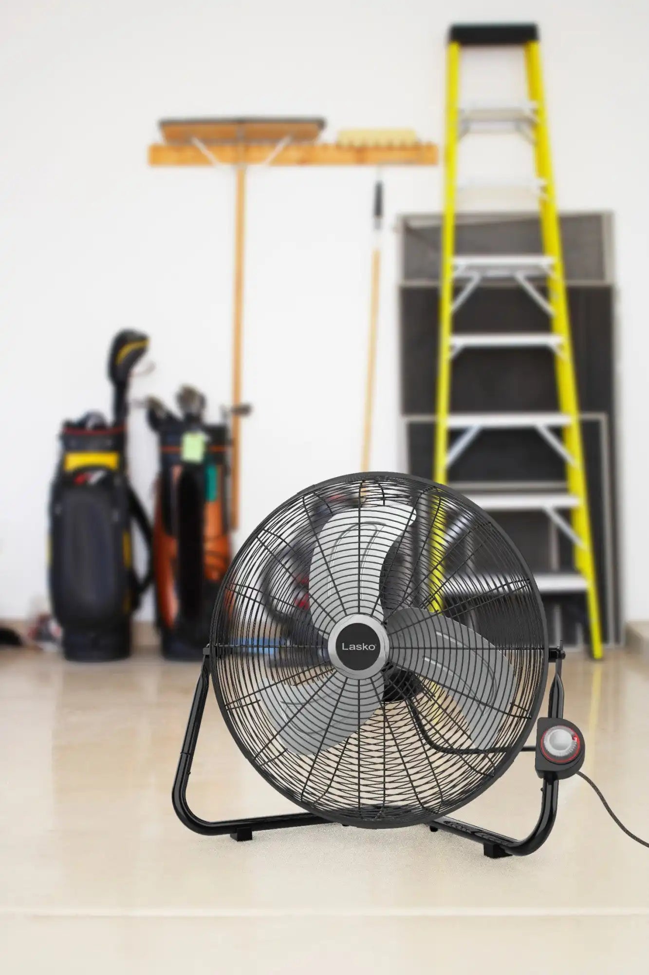 Lasko QuickMount® 20" High Velocity Floor & Wall Mount Fan (3-speed, manual, black)