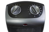 Lasko 9" Ceramic Table Top Heater (2 heat settings, manual, thermostat, tip-over switch, gray)