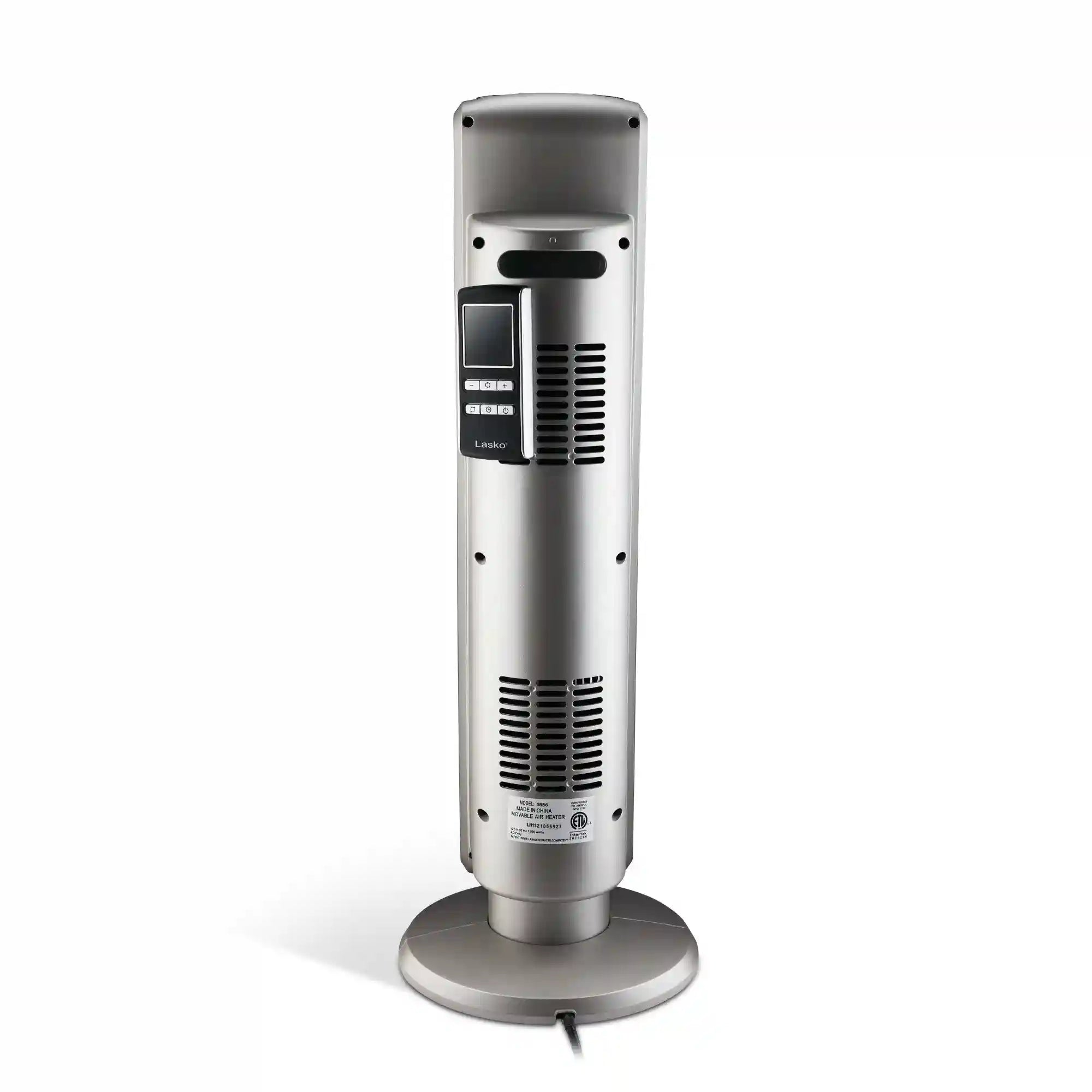 Lasko 29" Digital Ceramic Tower Heater (2 heat settings, remote, timer, black/silver)