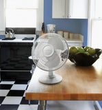 Lasko 12" Table Top Fan (3-speed, manual, 180° oscillation, white)