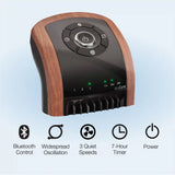 Lasko Wind Curve® 42" Tower Fan (3-speed, remote, timer, bluetooth, black/woodgrain)