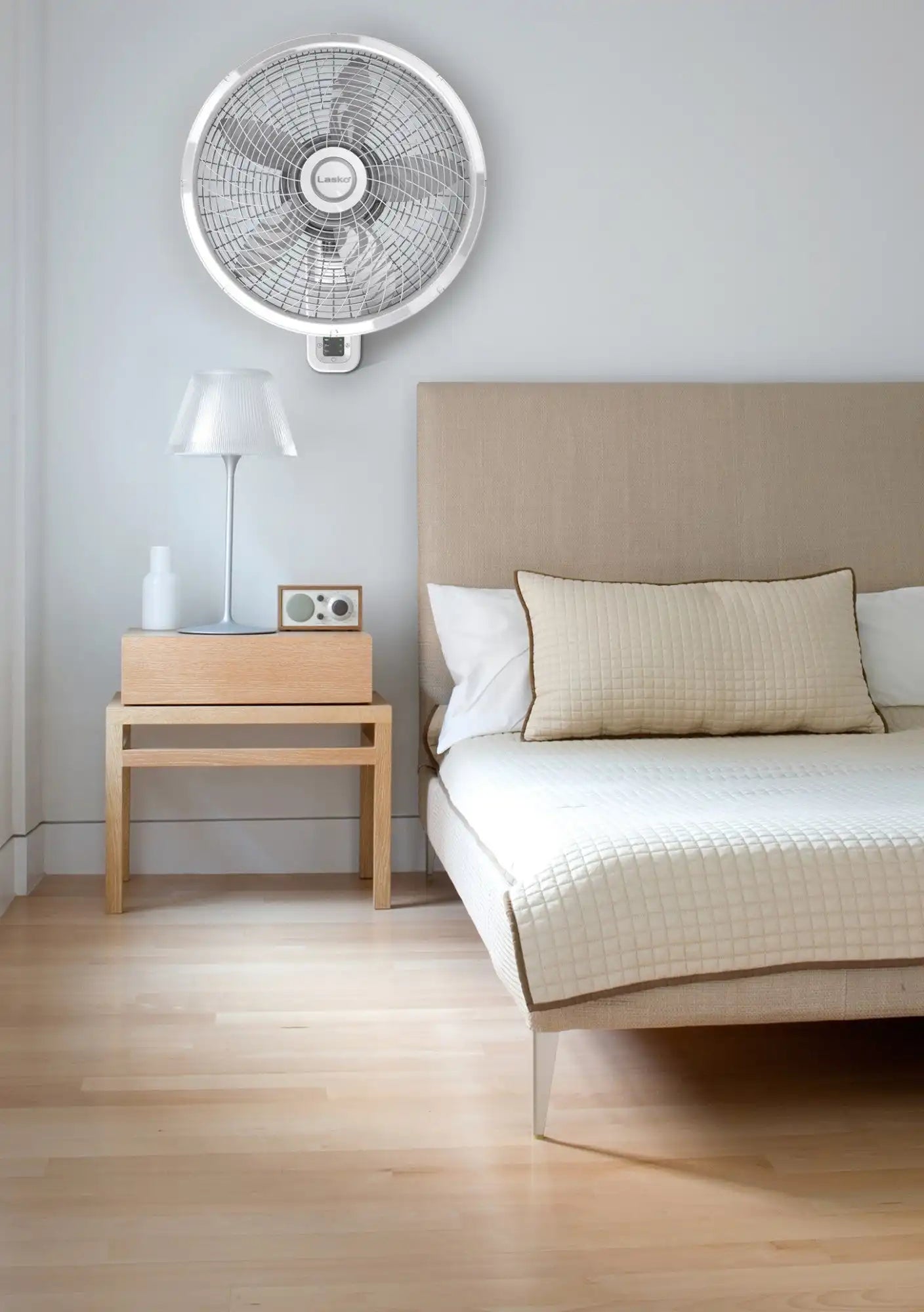 Oscillating Wall-Mount Fan with Remote