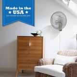 Air King 16" 1/20 HP Commercial Grade Wall Mount Fan (3-speed, manual, white)