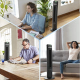 Lasko EcoQuiet DC 42" Tower Fan (12-speed, remote, timer, black)