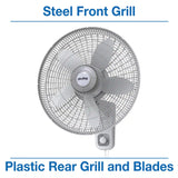 Air King 18" 1/20 HP Commercial Grade Wall Mount Fan (3-speed, manual, white)