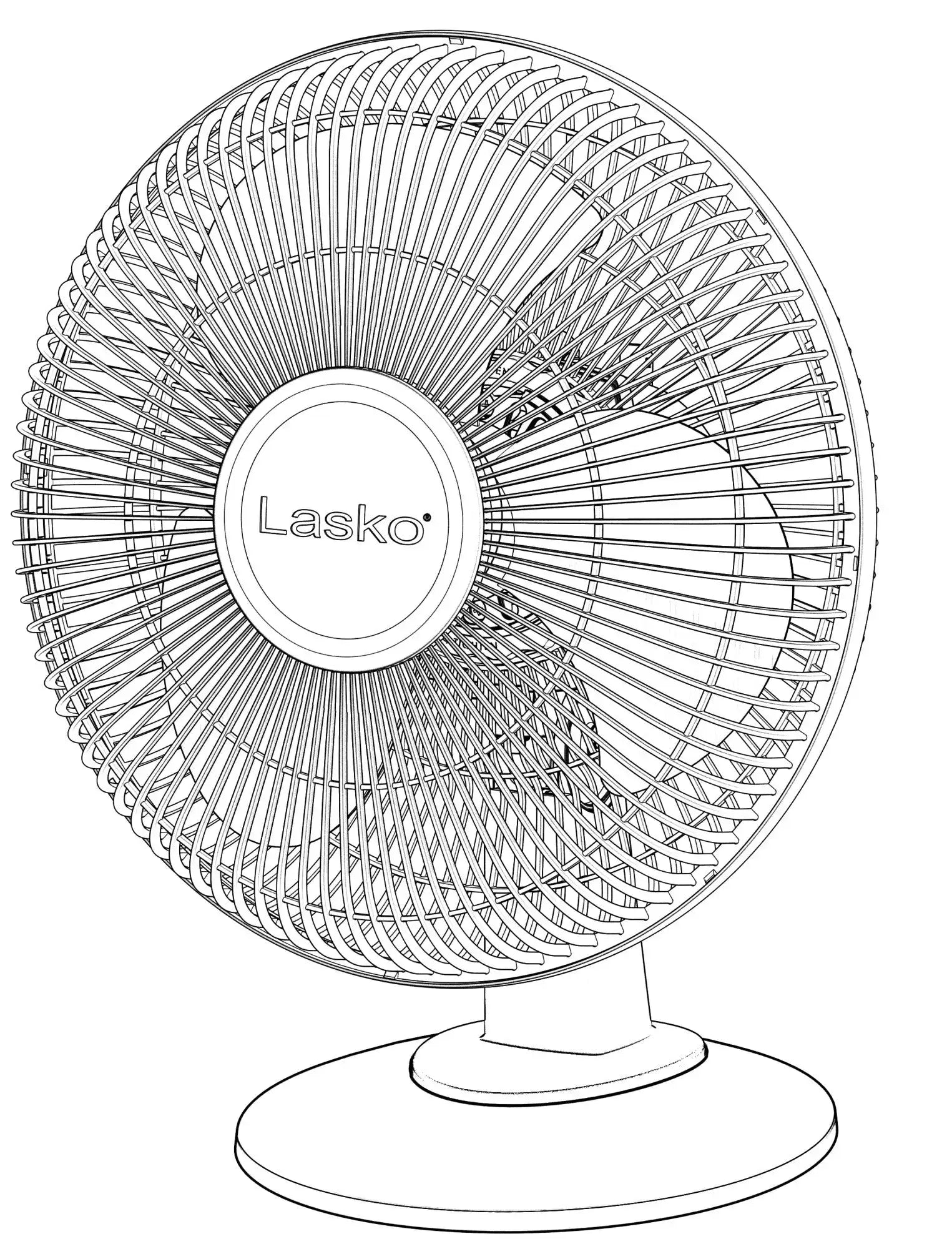 Lasko 12" Table Top Fan (3-speed, manual, 180° oscillation, white)