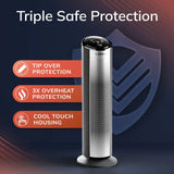 Lasko Elite 22" Tower Heater (3 heat settings, remote, timer, tip-over switch, child lock, black)