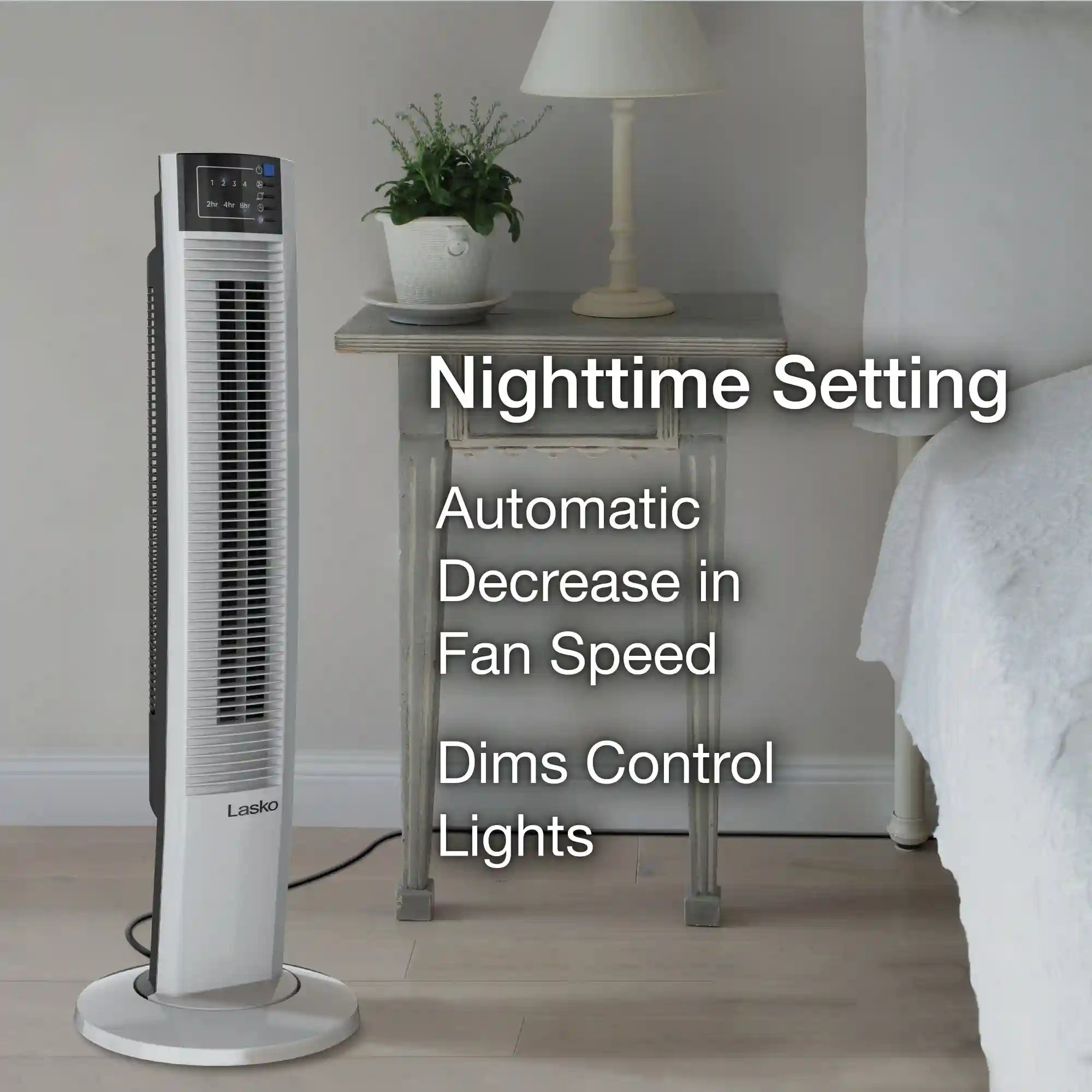 Lasko Wind Tower® 36" Tower Fan (4-speed, remote, timer, white)