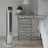 Lasko Wind Tower® 36" Tower Fan (4-speed, remote, timer, white)