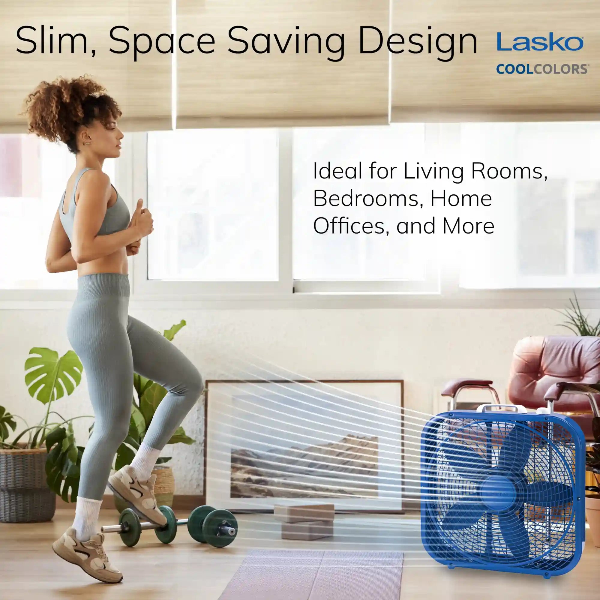 Lasko Cool Colors Box Fan (blue)