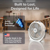 Lasko Wind Machine® 20" Air Circulator Floor Fan (3-speed, manual, 360° airflow, light gray)