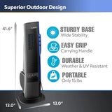 Lasko Misto® 42" Misting Outdoor Tower Fan (4-speed, 9’ hose, GFCI, black)