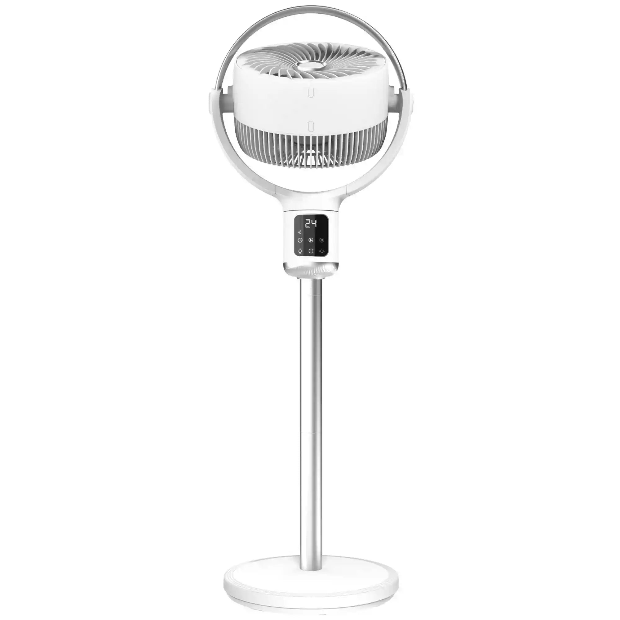Lasko WhisperForce™ 24-speed DC Motor Pedestal Fan with Remote & Timer (white, model APDC301)