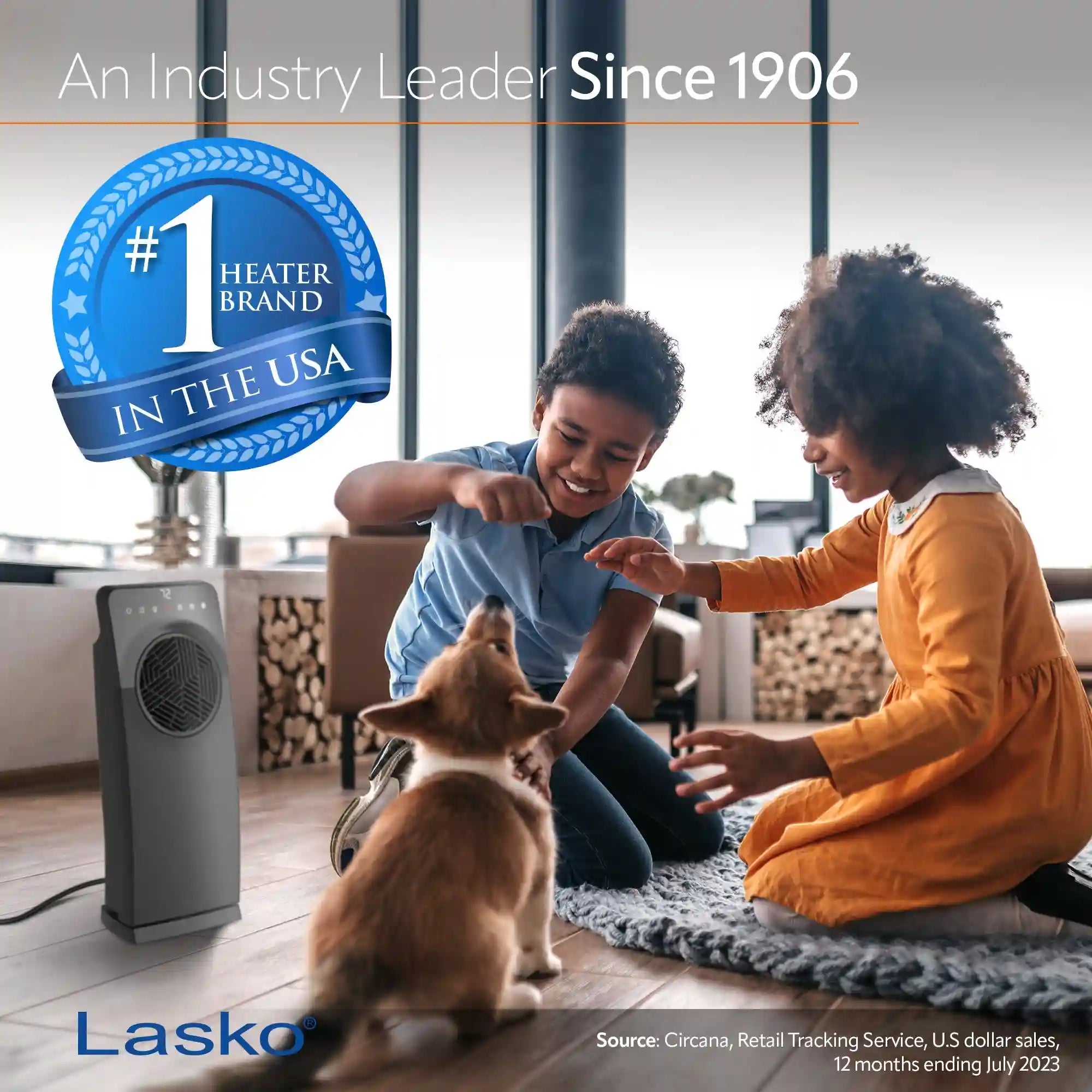 Lasko Elite 23" Ceramic Console Heater (3 heat settings, remote, timer, thermostat, black)