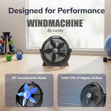 Lasko Wind Machine® 20" Air Circulator Floor Fan (3-speed, manual, 360° airflow, black)
