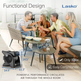 Lasko Pro Performance Pivoting High Velocity Utility Blower Fan with 3 Speeds, U15617, Black