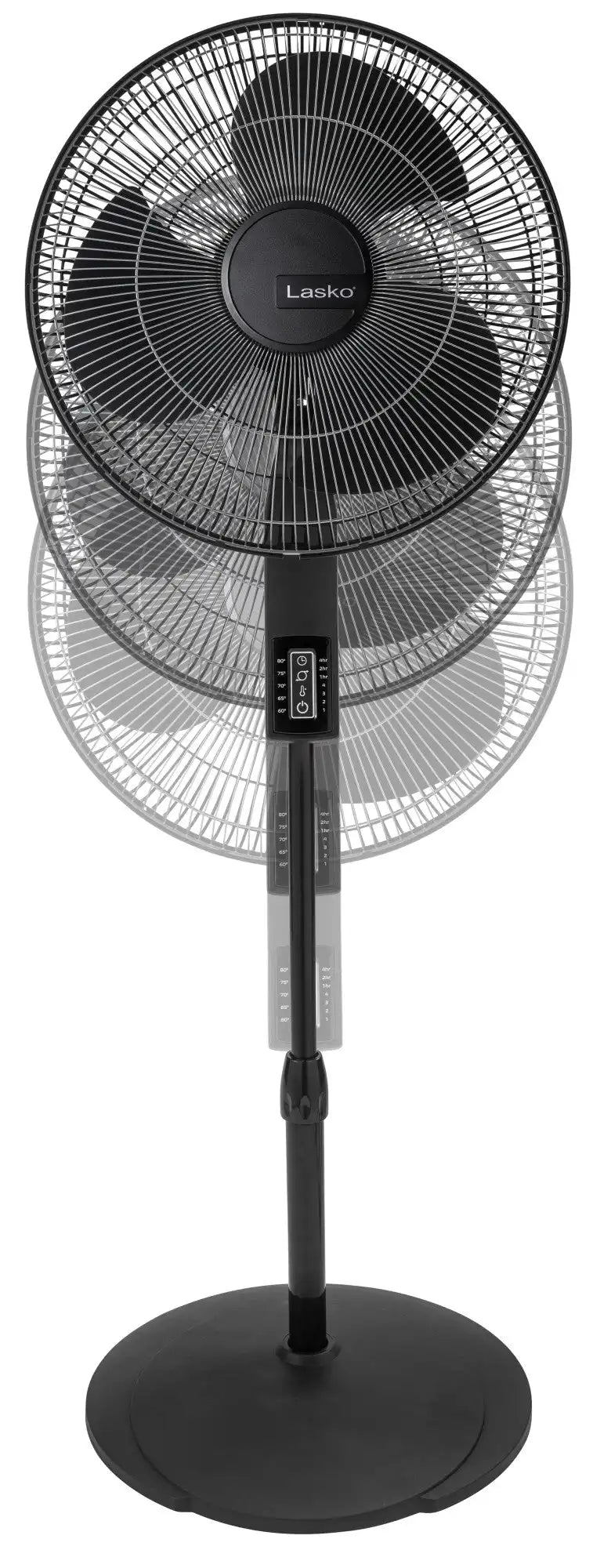 Lasko 16" Pedestal Fan (4-speed, remote, timer, thermostat, black)