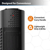 Lasko Oscillating Ultra Slim Electric Tower Space Heater with 2 Speeds, CT14101, Black