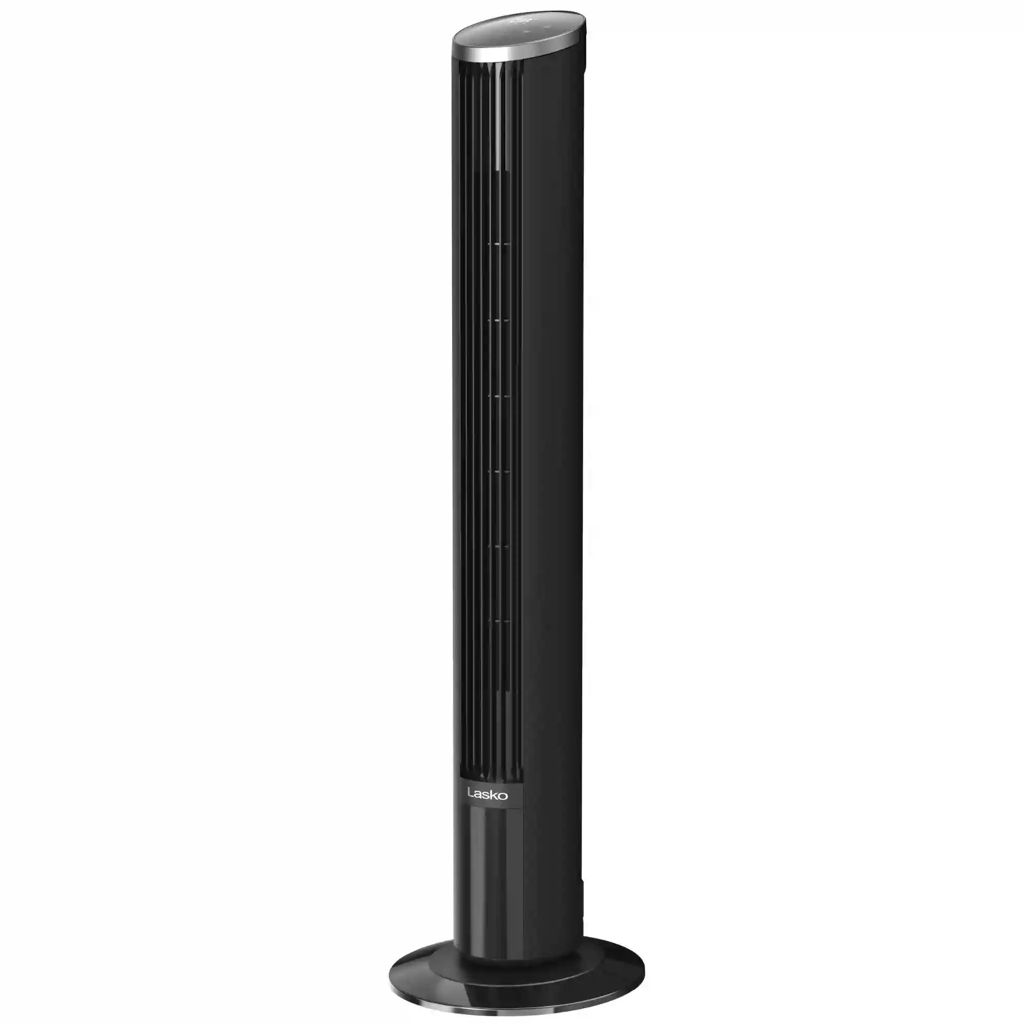 Lasko WhisperForce™ DC 42" Tower Fan (12-speed, remote, black/silver)