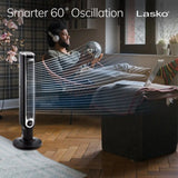 Lasko 36" Tower Fan (3-speed, remote, timer, 60° oscillation, black)