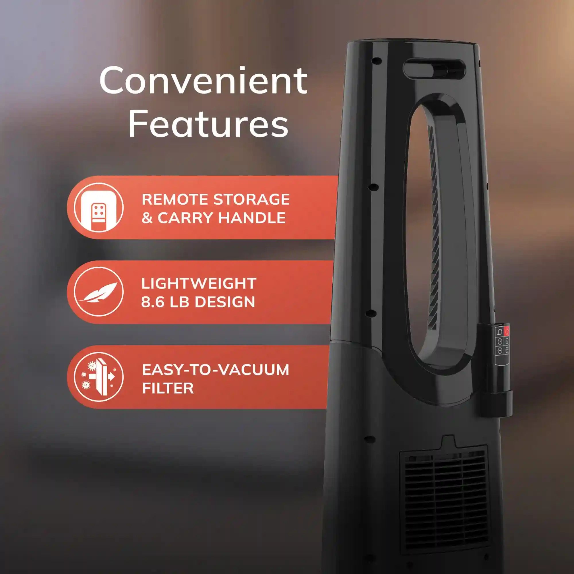 Lasko CW100 1500W Bladeless Tower Heater with Remote Control