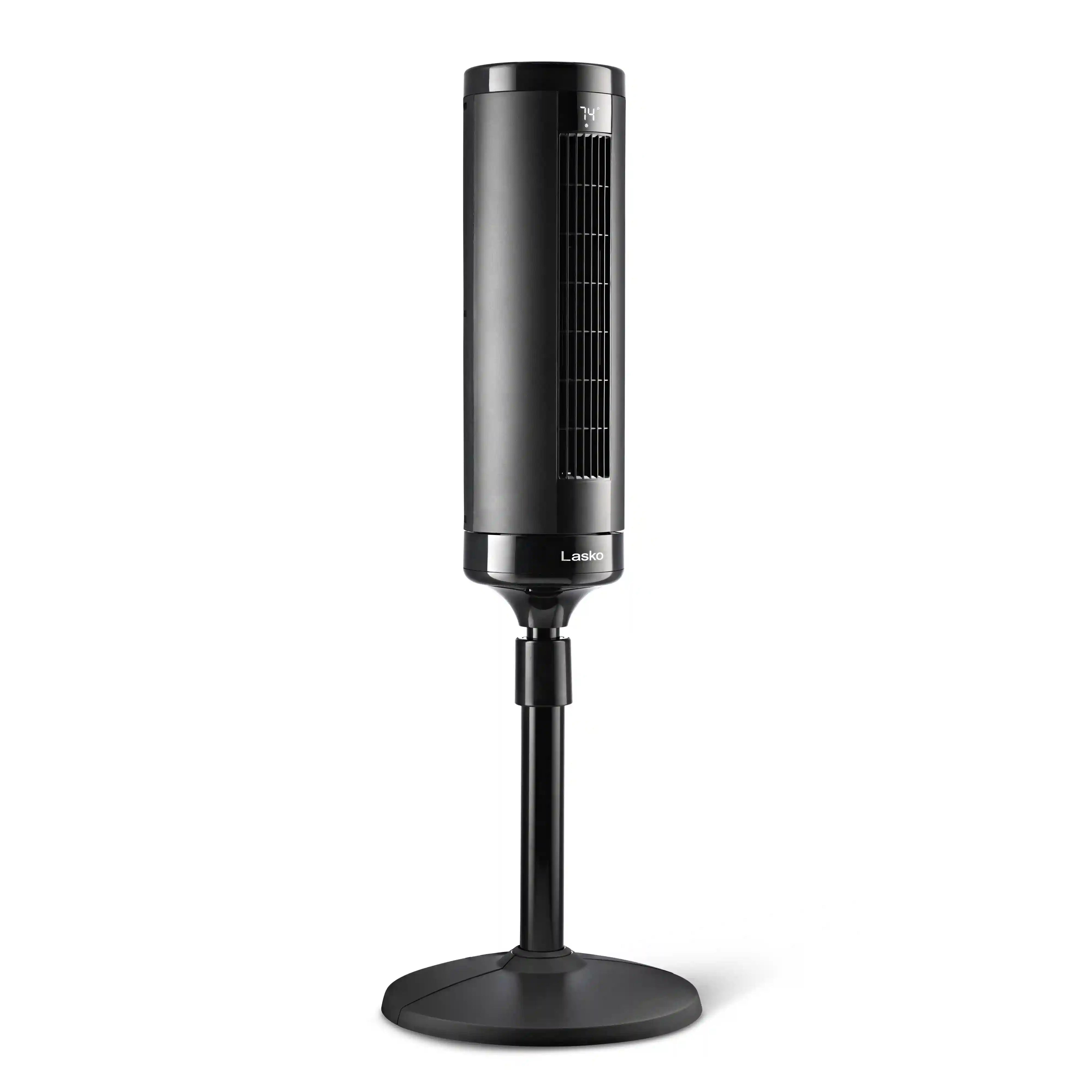Lasko Summit Whisperforce™ DC 54" Pedestal Tower Fan (8-speed, remote, timer, black)