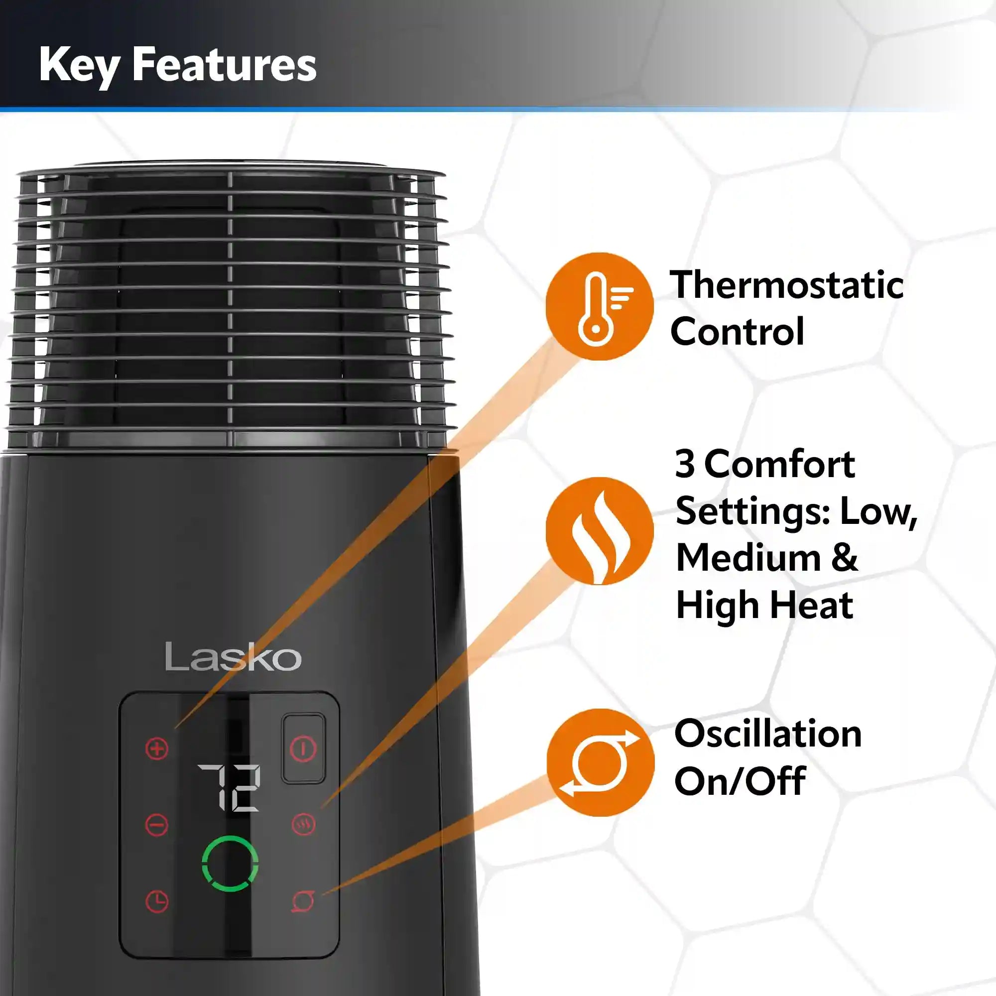 Lasko 1500W Full Circle Warmth Ceramic Tower Space Theater with Remote Control, CT24362, Black