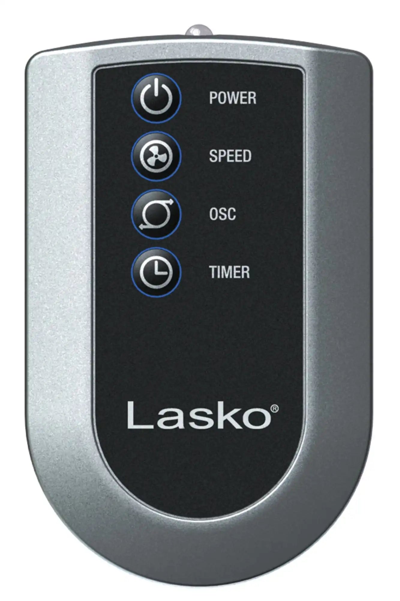Lasko High Velocity 35" Tower Fan (3-speed, remote, timer, silver/black)