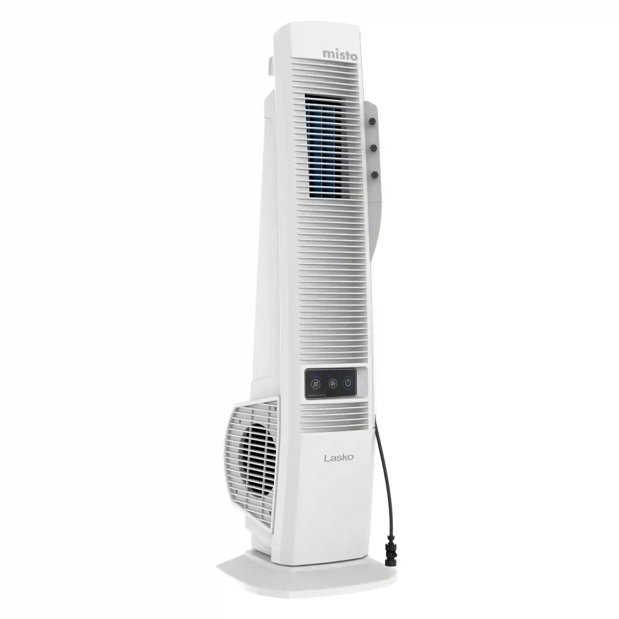 Lasko YF321 42" Misting Outdoor Tower Fan with 10-Foot Power Cord and 4 speeds: White