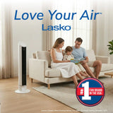 Lasko WhisperForce™ DC 36" Tower Fan (12-speed, remote, timer, air filtration, white)