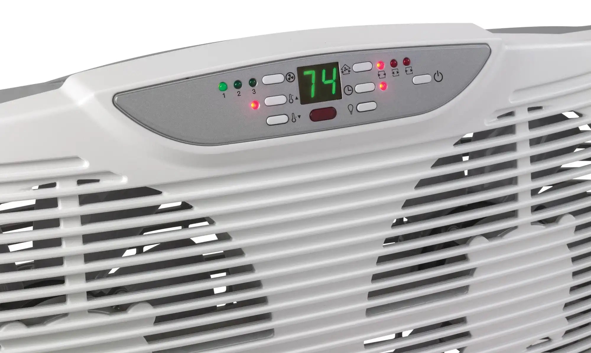 Lasko 3-Speed Electrically Reversible Twin Window Fan with Remote Control, W09550, White
