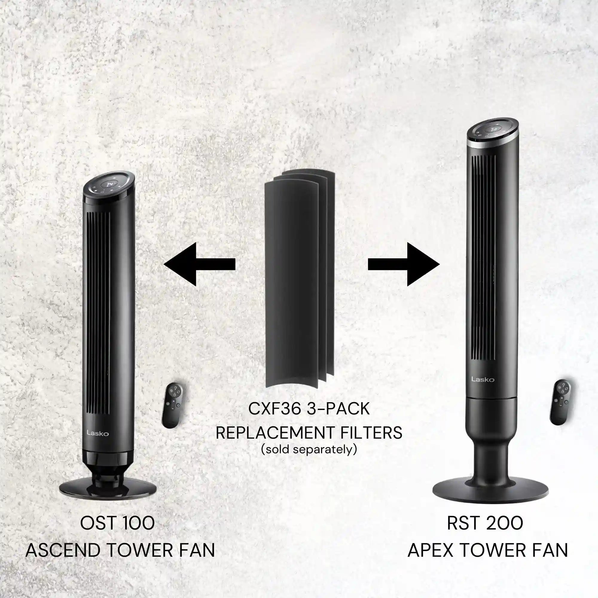 Lasko Summit 42" Tower Fan (6-speed, remote, timer, black)