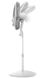 Lasko WhisperForce™ 18" 4-speed EcoQuiet DC Motor Pedestal Fan with Remote & Timer (white, model S18705)