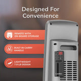 Lasko 29" Digital Ceramic Tower Heater (2 heat settings, remote, timer, black/silver)