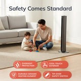 Lasko All Season Tower Fan and Space Heater with Remote, FH515, Black