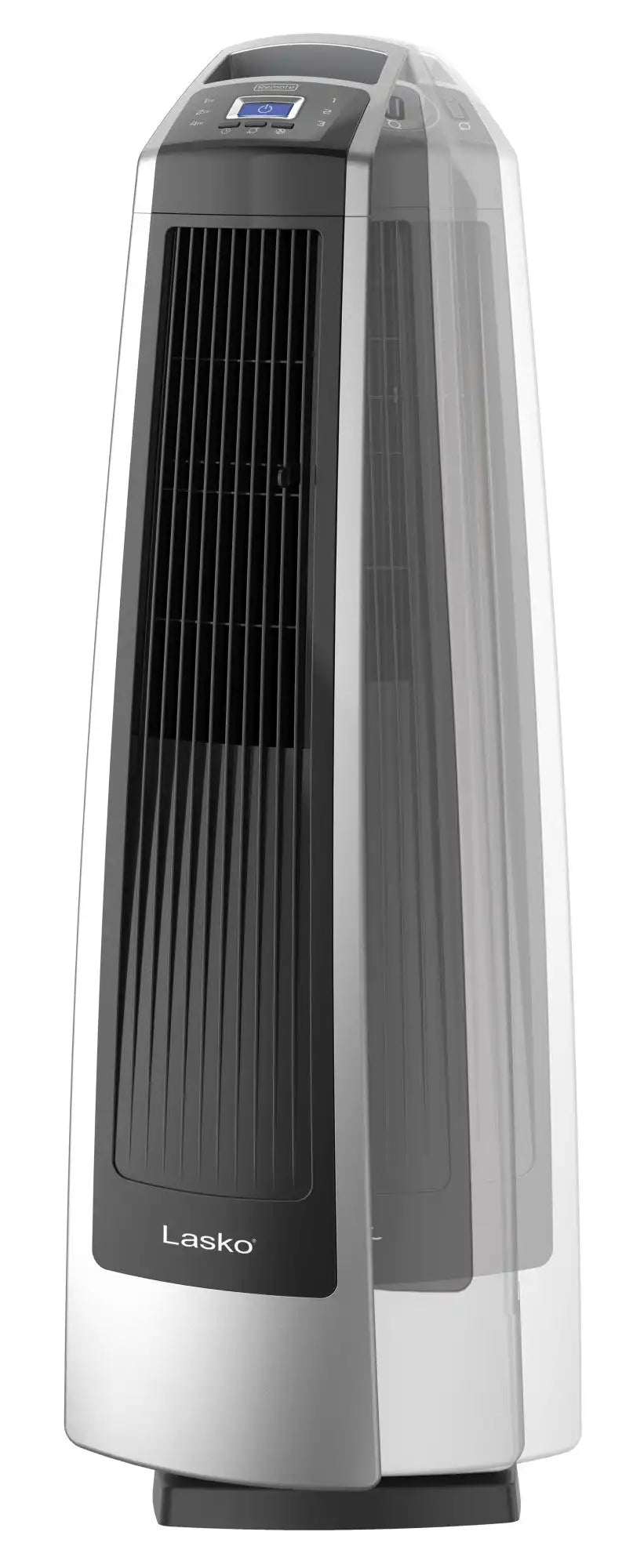 Lasko High Velocity 35" Tower Fan (3-speed, remote, timer, silver/black)