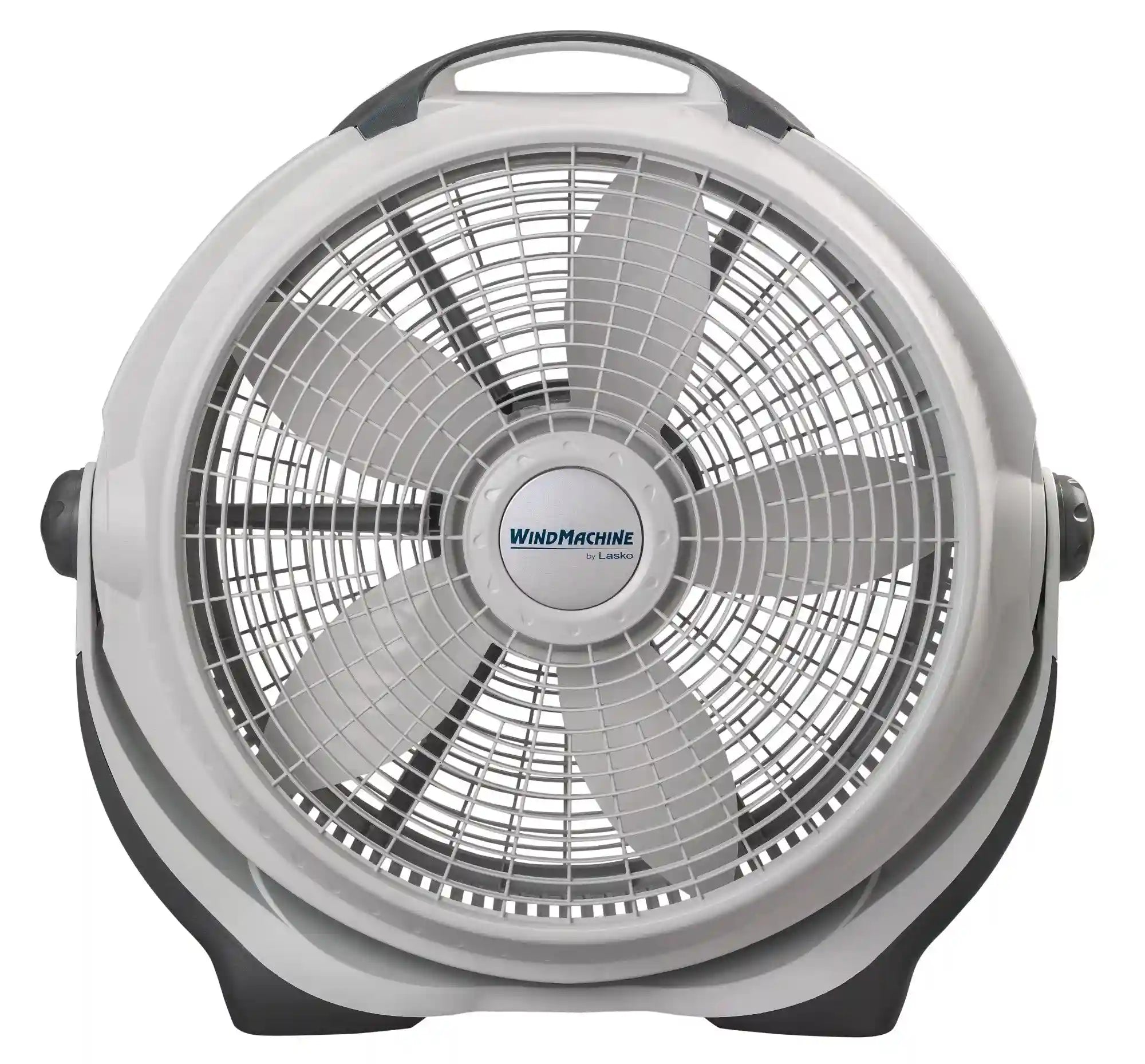 Lasko Wind Machine® 20" Air Circulator Floor Fan (3-speed, manual, 360° airflow, light gray)