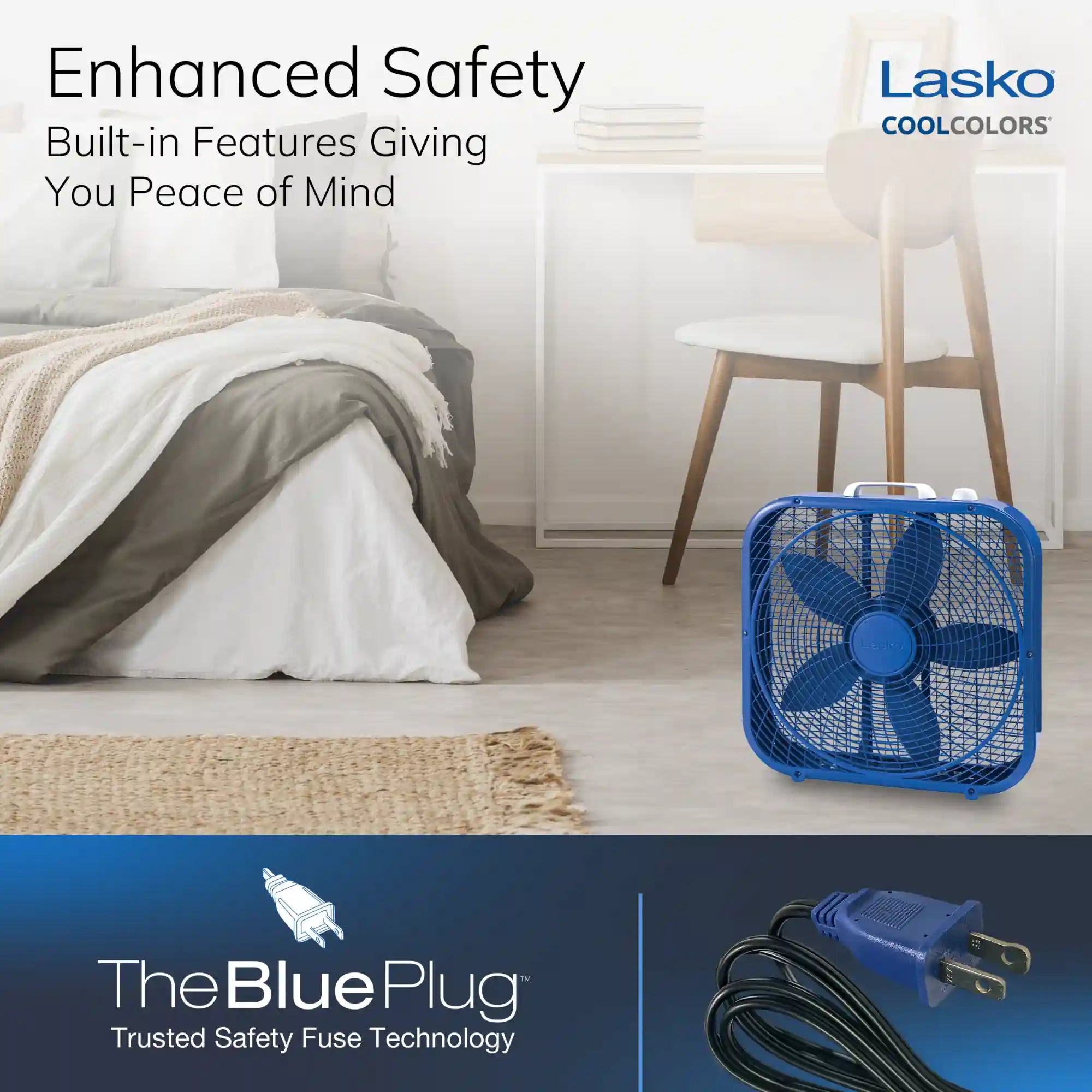 Lasko Cool Colors Box Fan (blue)